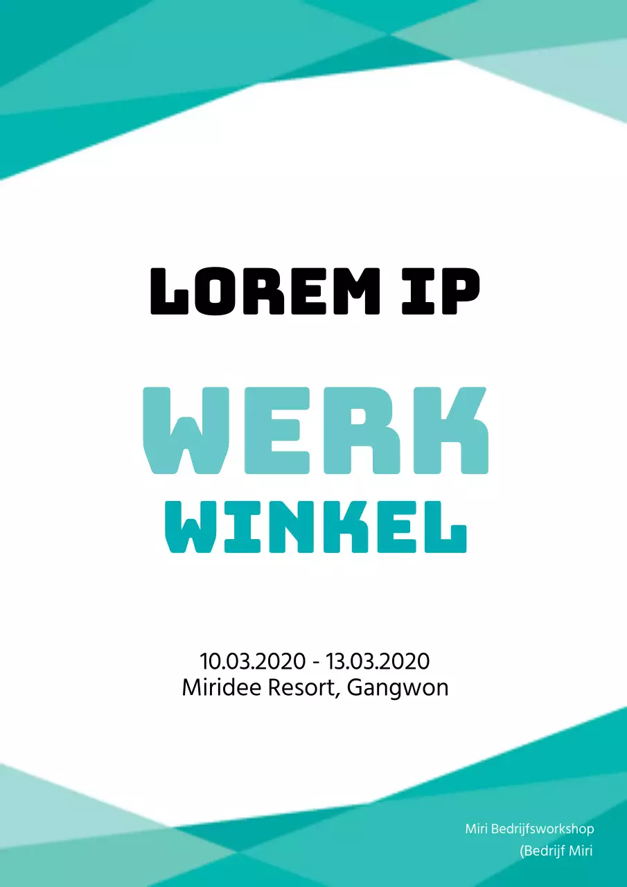 Promoot een eenvoudige turkooizen uitwisselingsbijeenkomst