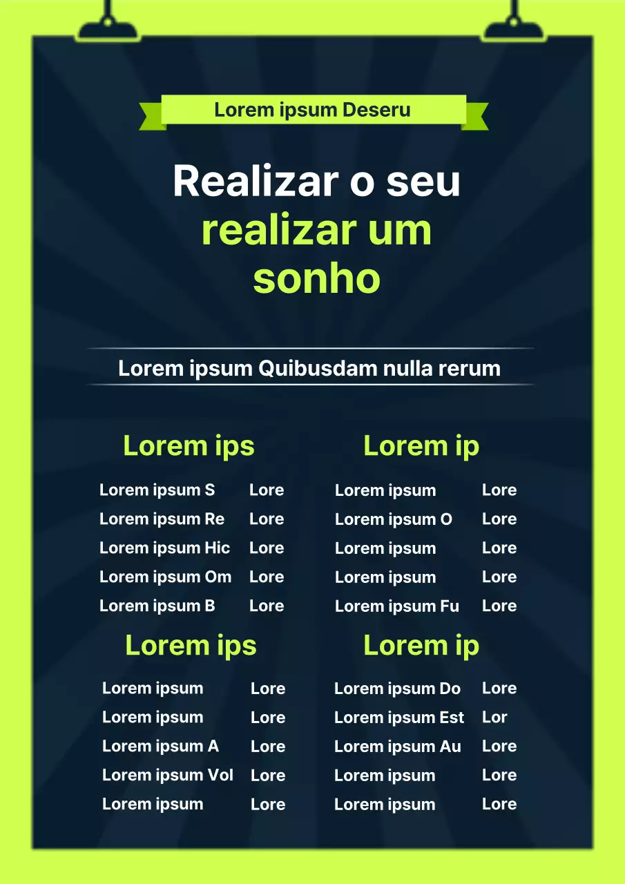 Folheto simples de seleção de empresas em verde e preto