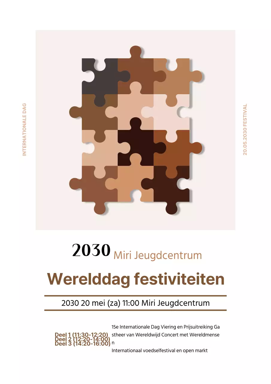 Bruingetinte feestelijke poster met een boodschap voor alle rassen