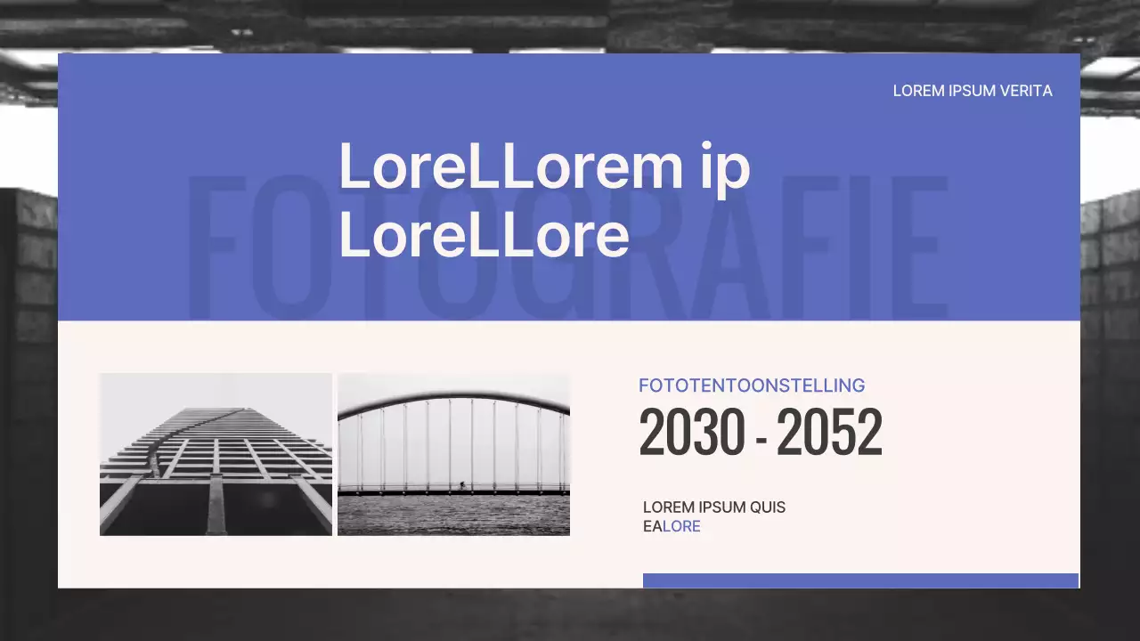 Grid Concept Fototentoonstelling Voorstel in paars en beige