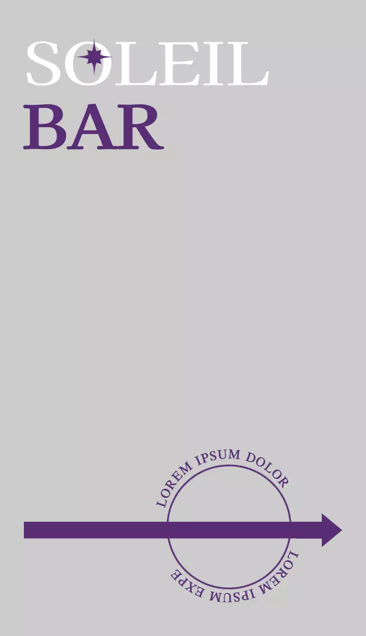 Un concept simple et branché en blanc et violet pour promouvoir un pub.