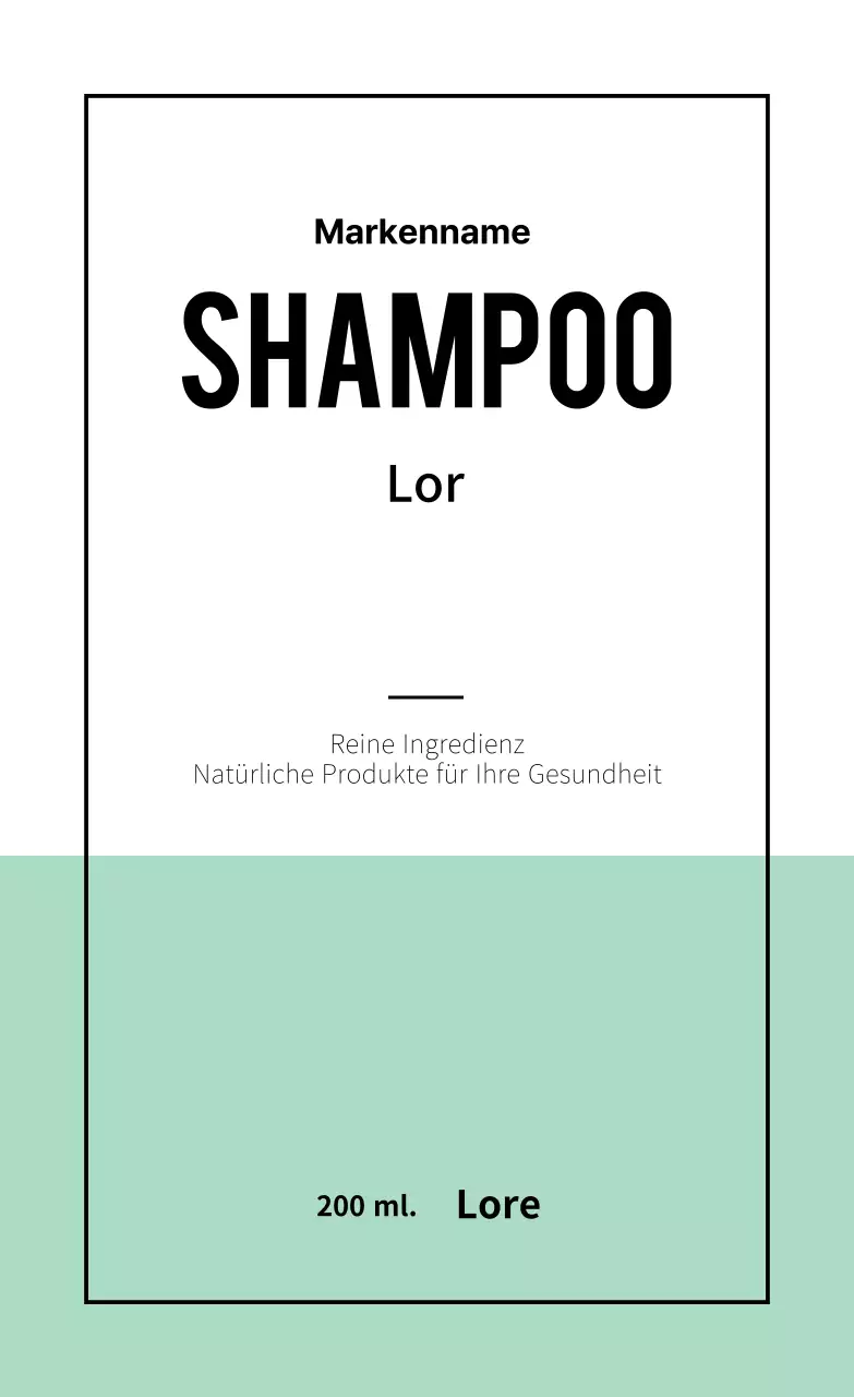 Einfaches Etikett für Schönheitsprodukte mit hellgrünen Linien