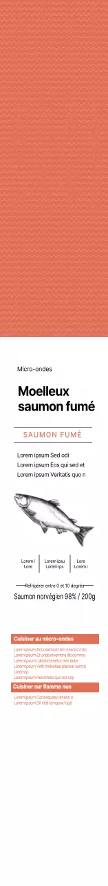 Saumon fumé multicolore produit de poisson grillé