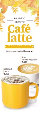 Promoot een geel-wit herfstig cafémenu