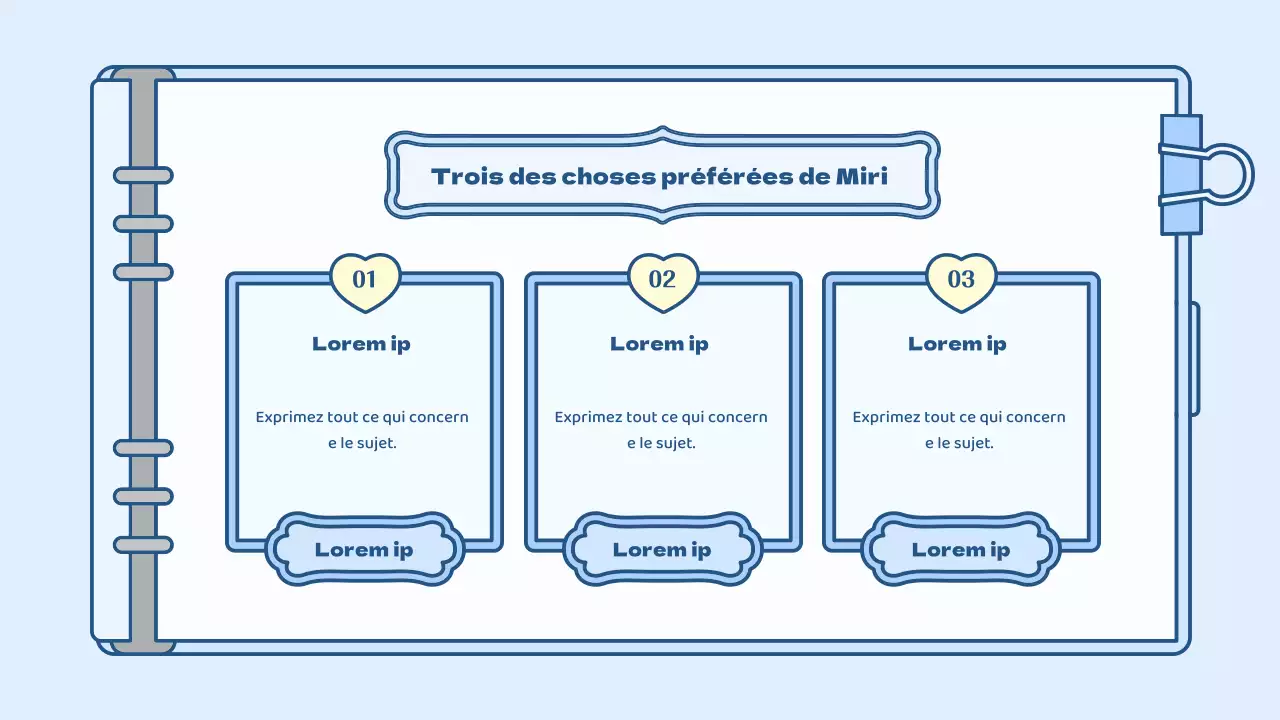 Kit de présentation d'un concept d'agenda mignon en bleu clair et vert