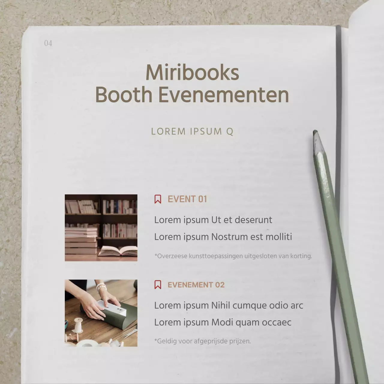 Beige en zwarte boekenbeurs informatie