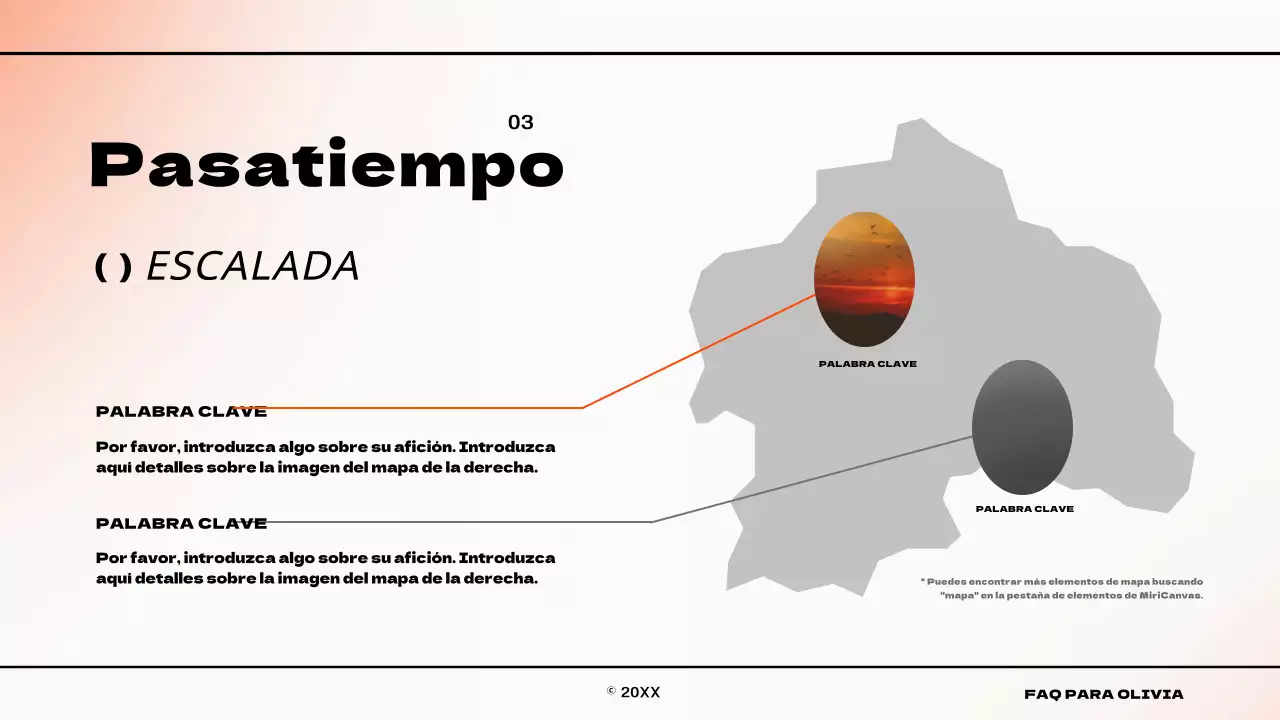 Infografía con un sencillo concepto de degradado en naranja y blanco Sobre nosotros