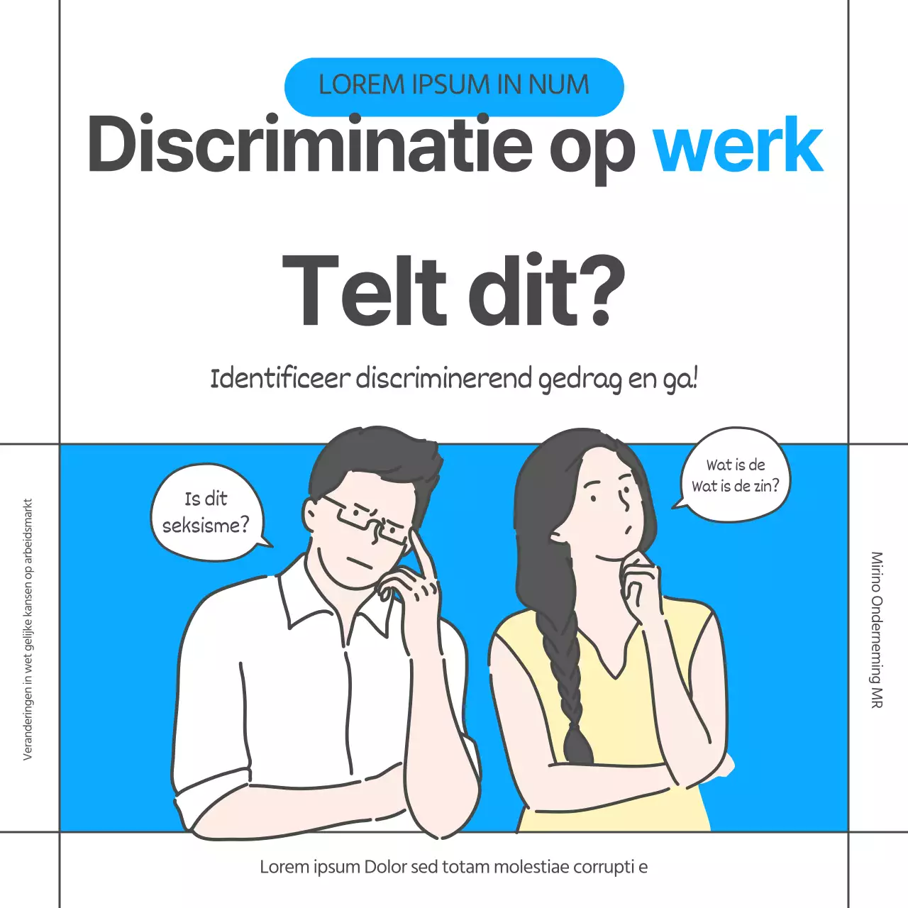 Eenvoudige illustratie in blauw en citroen Werkgelegenheidszaken Gender Equality Act Amendment CardNews