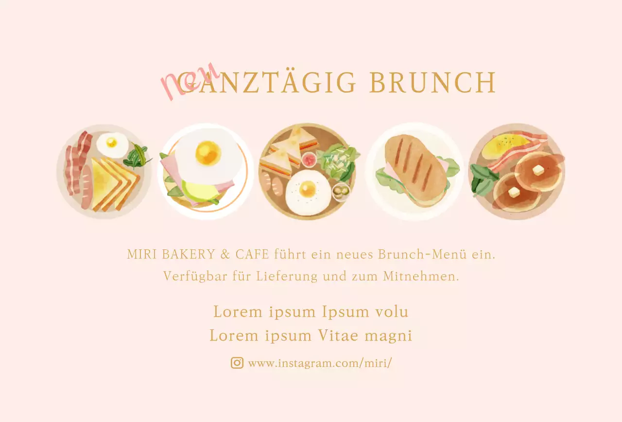 IllustrationBrunchCafe mit Dessert