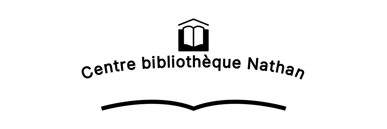 Centre de bibliothèque d'une institution publique avec logo d'illustration de livre