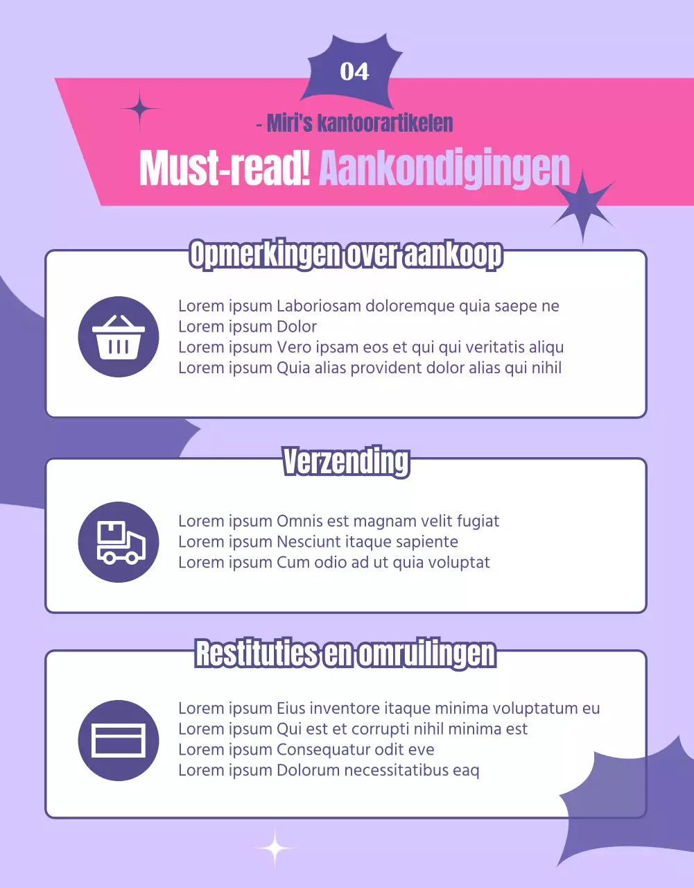 Teken willekeurige gebeurtenis met roze en paarse ronde bollen