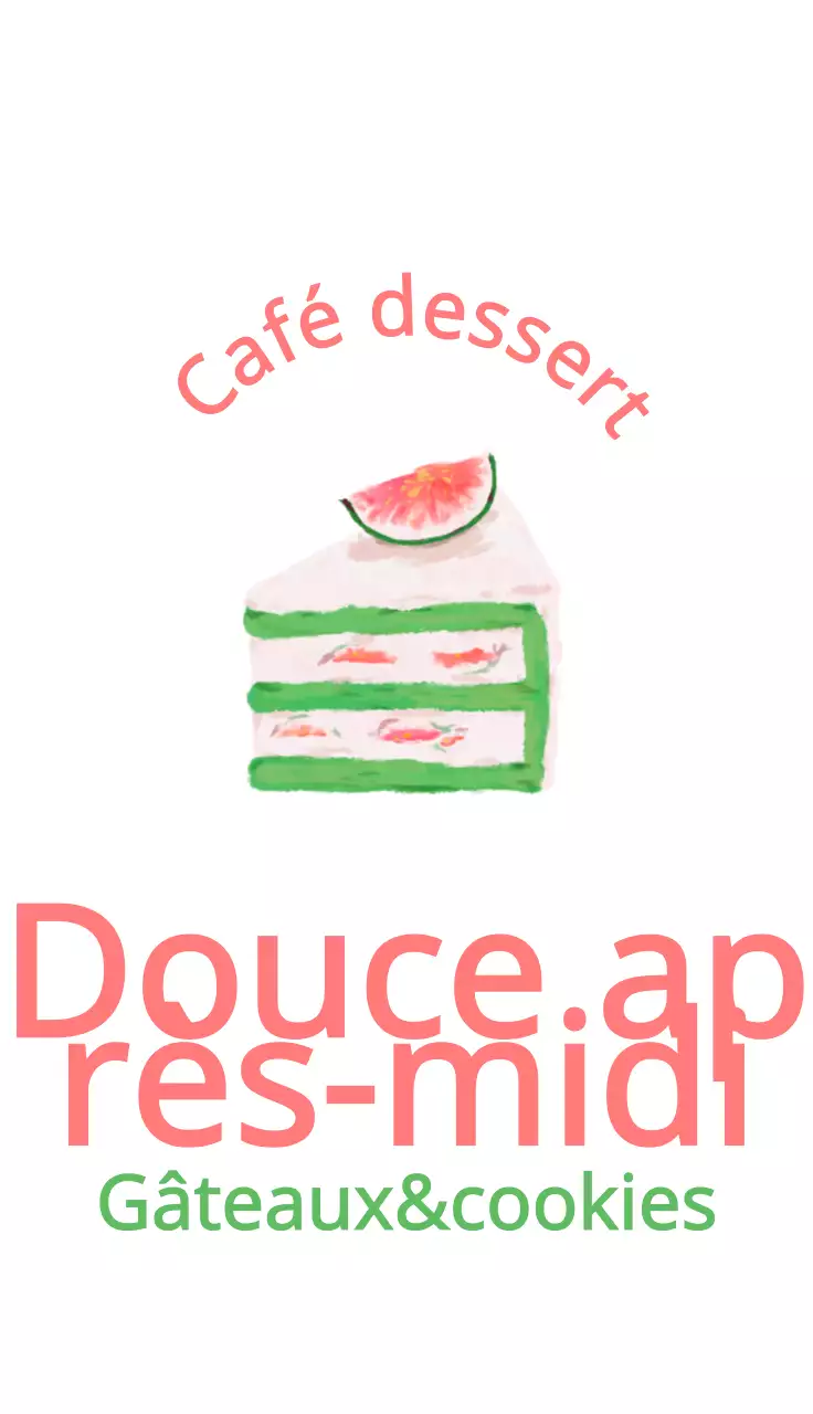 Conception d'un magasin de gâteaux avec des illustrations de gâteaux douillets à la peinture à l'huile aux couleurs pastel.