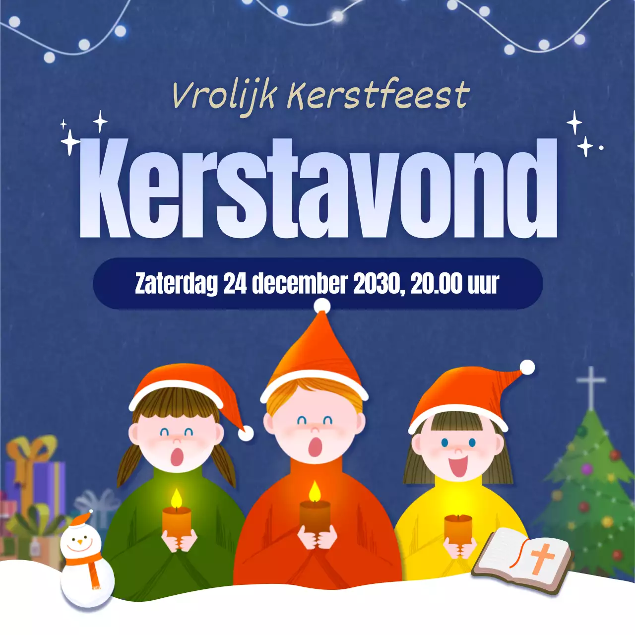 Een concept voor kerstavond in marineblauw