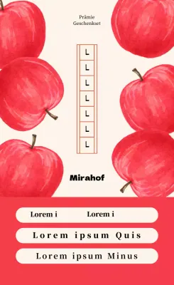 Illustriertes Manuskript Papier Apfel vertikale Aufkleber