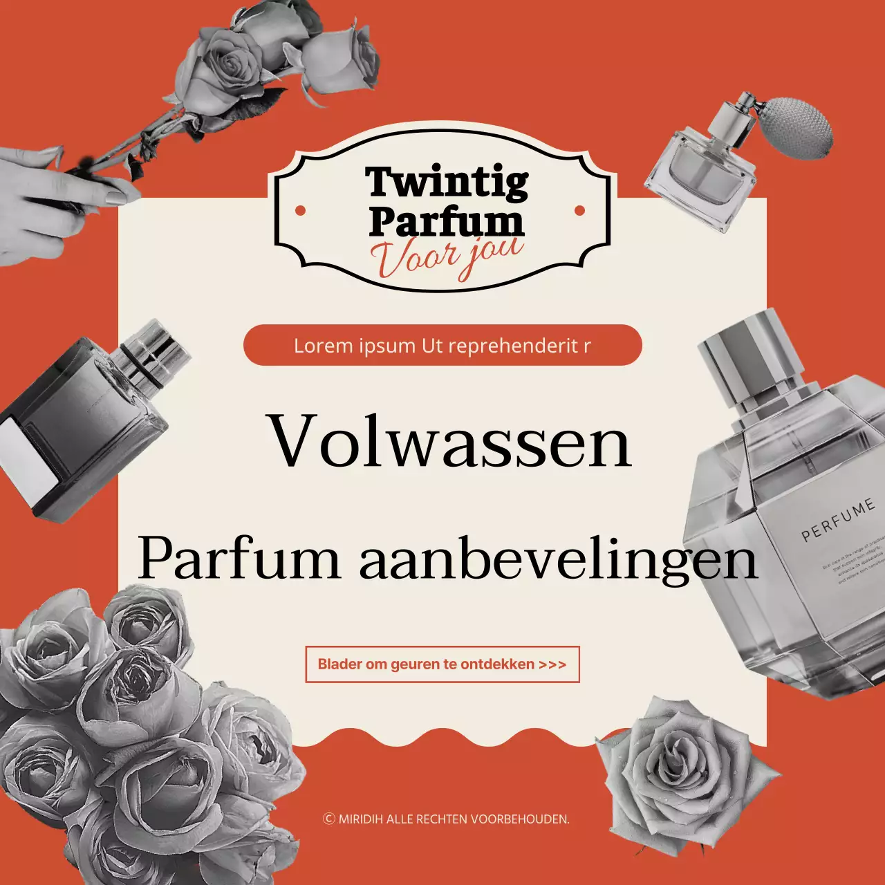 Vintage stemmig parfum in rood