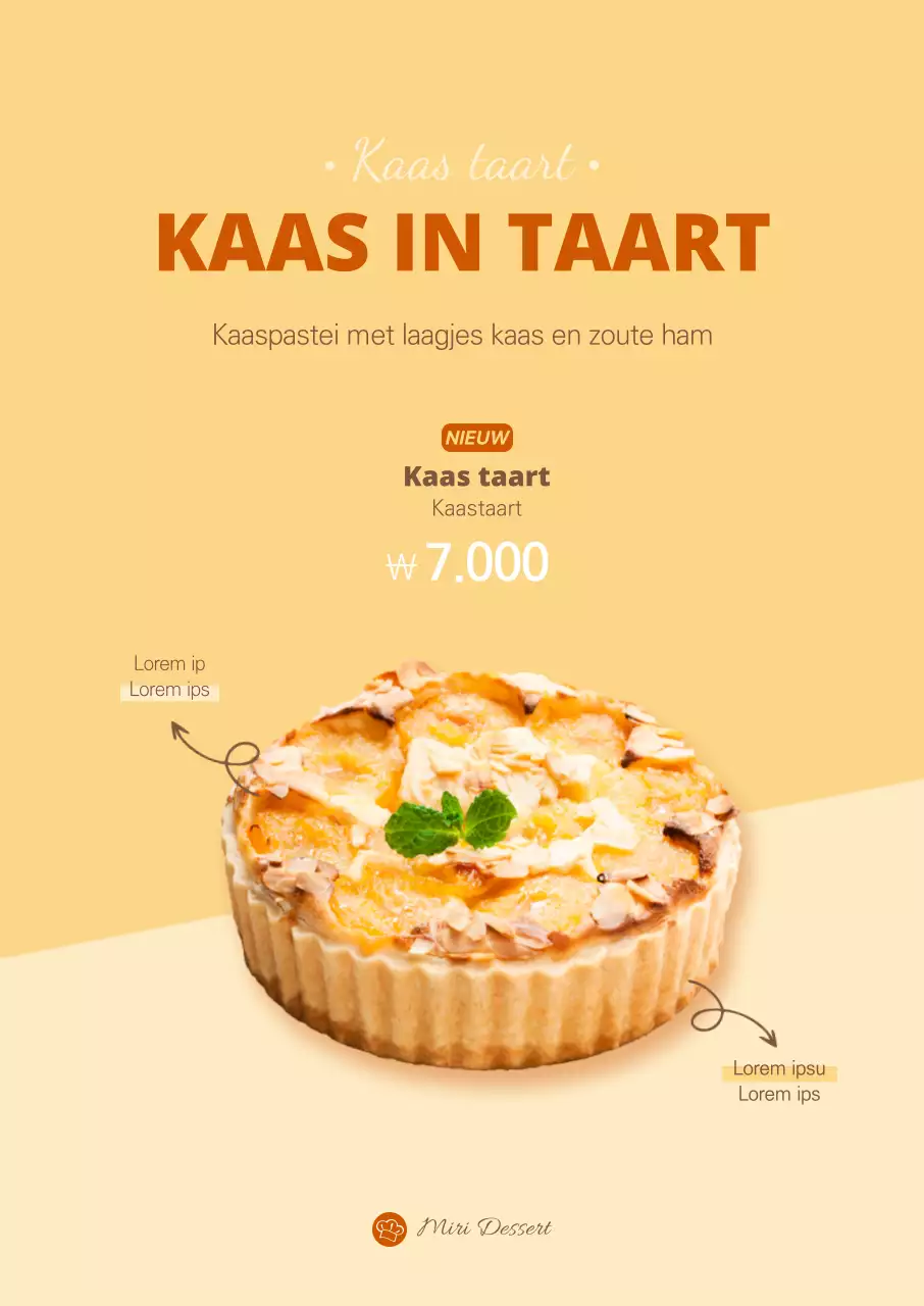 Gele kaastaart poster