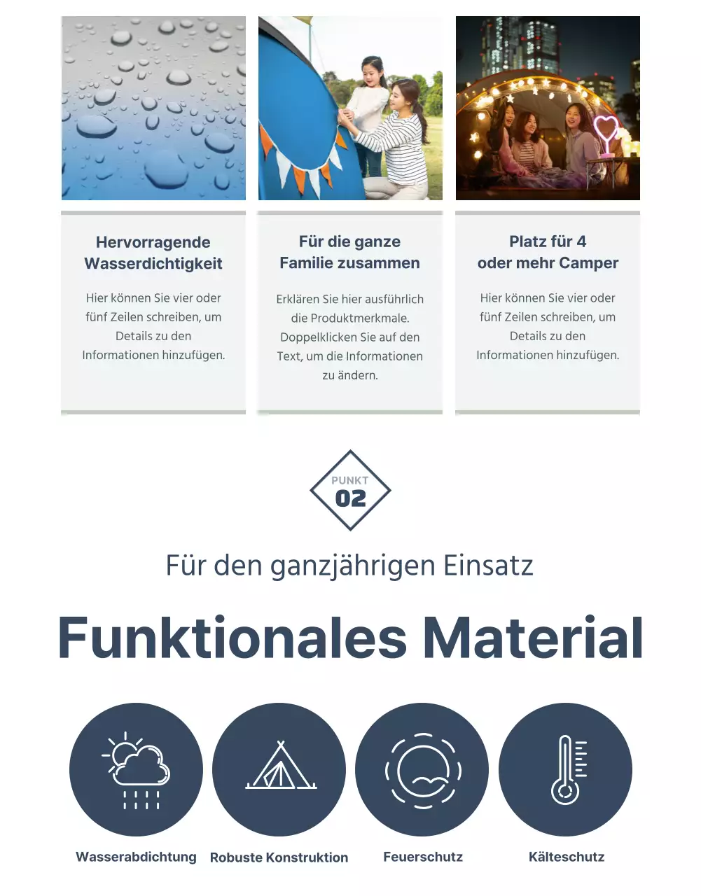 Verkauf von Campingausrüstung