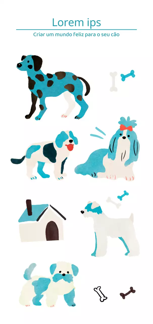 Ilustração concetual de um festival de cachorros num estilo de desenho de aguarela solarengo
