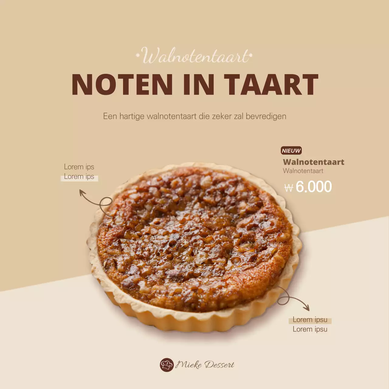 Bruine walnoot taartbanner