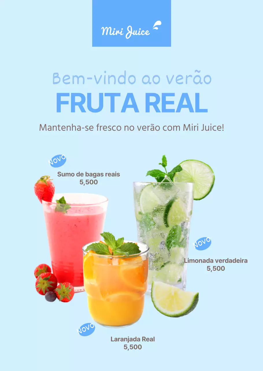 Cartaz transparente para um café de anúncio de uma bebida fresca de verão