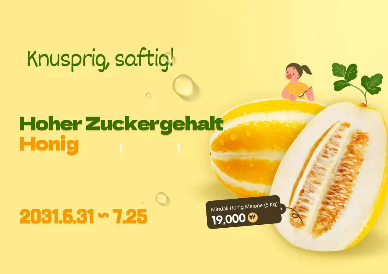 Förderung von gelben und grünen Melonen der Saison