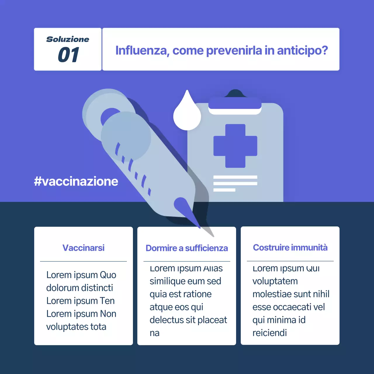 Campagna di prevenzione dell'influenza blu, amichevole e pulita (CardNews)