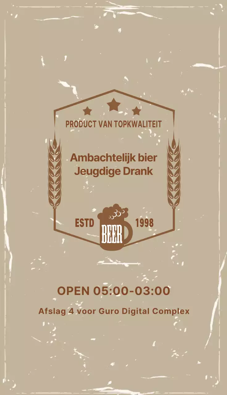 Beige ivoor illustratie logo bar visitekaartje