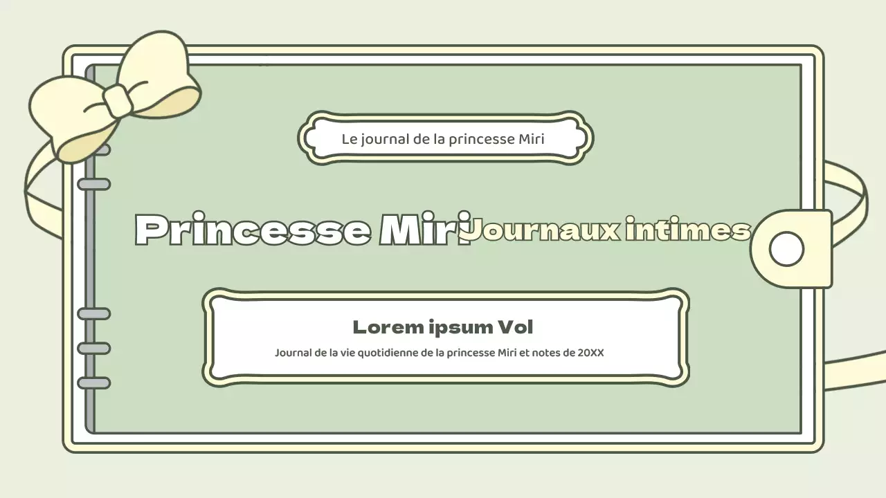 Kit de présentation d'un concept d'agenda mignon en bleu clair et vert