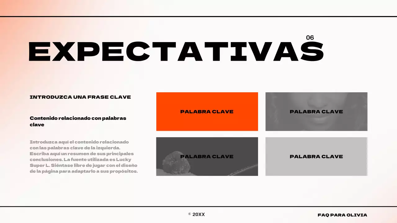 Infografía con un sencillo concepto de degradado en naranja y blanco Sobre nosotros