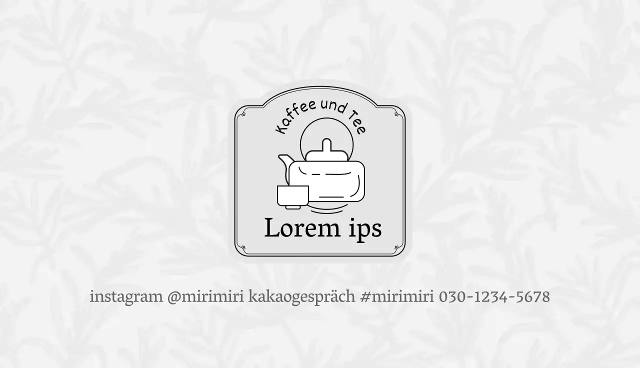 Grau Illustration Logo Cafe Tee Visitenkarte