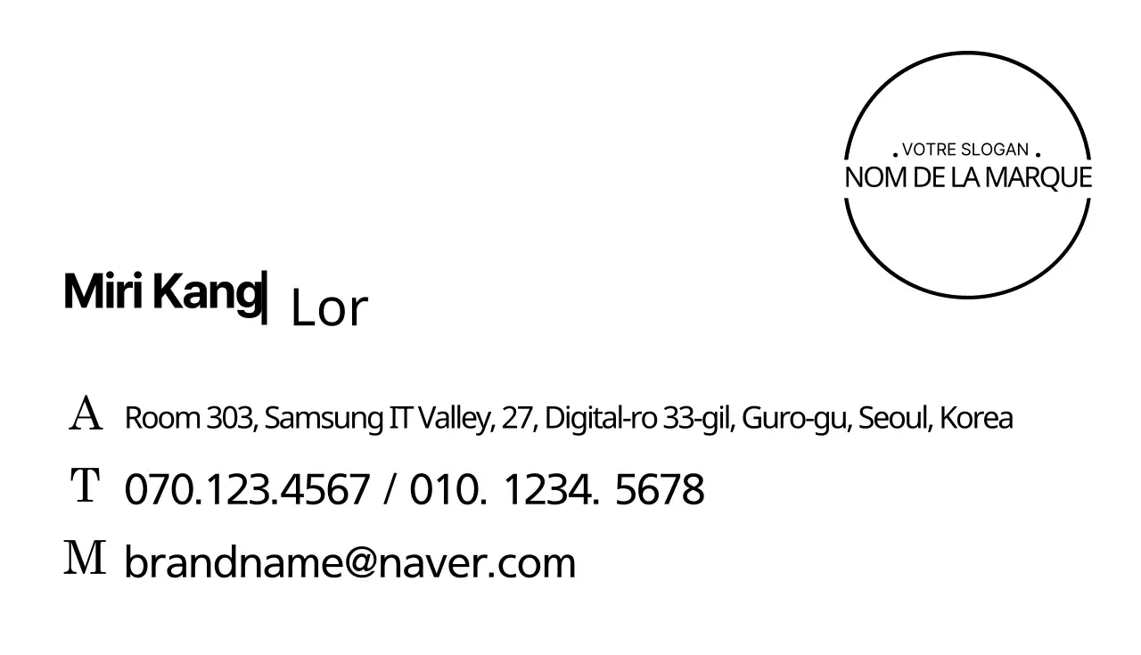 Carte de visite avec symbole de cercle