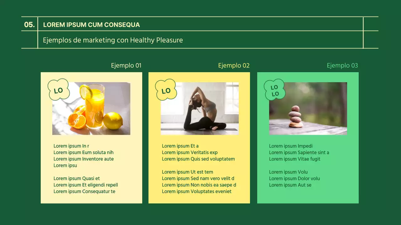 Tema verde y amarillo para una alimentación sana y un placer saludable