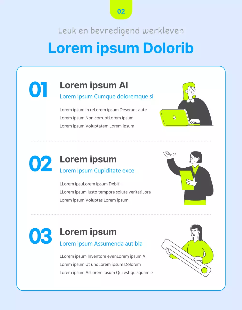 In-house trainingsgids met fluorescerende blauwe accenten