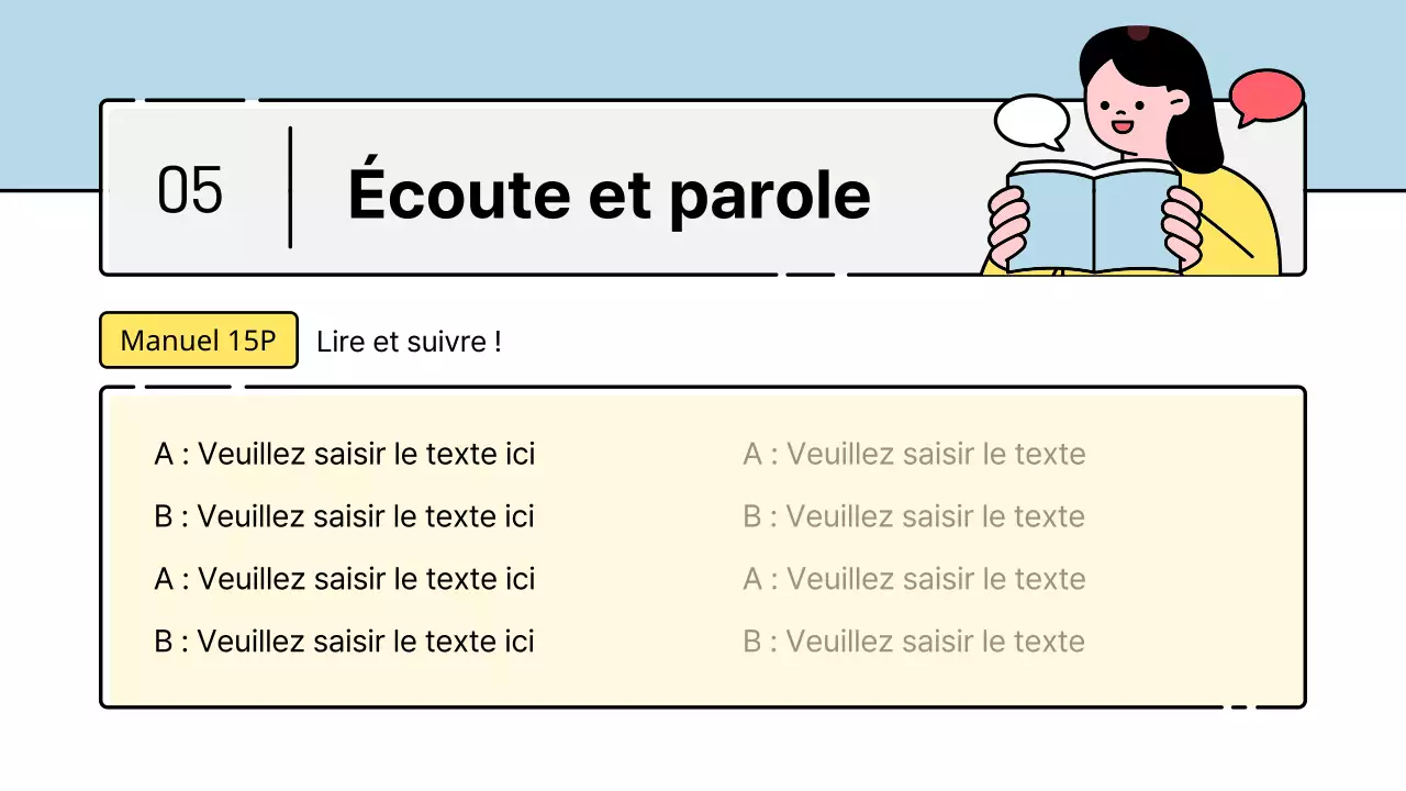 Mignon personnage éducatif en bleu clair