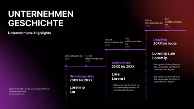 Business-Zeitleiste in schwarzem Farbverlauf