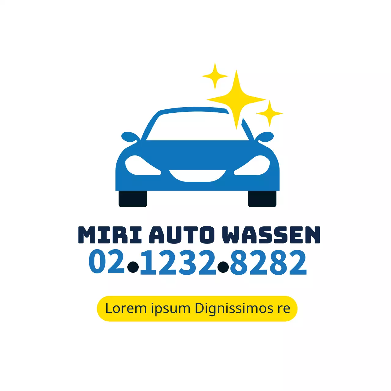 Witte illustratie schone huurauto promotielabel