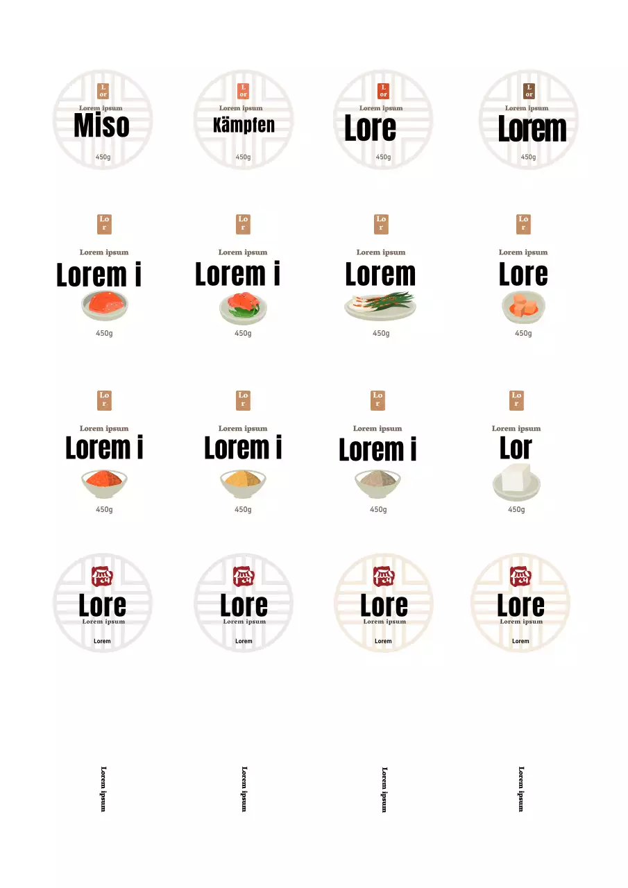 Weiße saubere koreanische Banchan Shop Seite Gericht freihändig Aufkleber