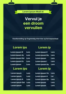 Eenvoudige zakelijke shortlist flyer in groen en zwart