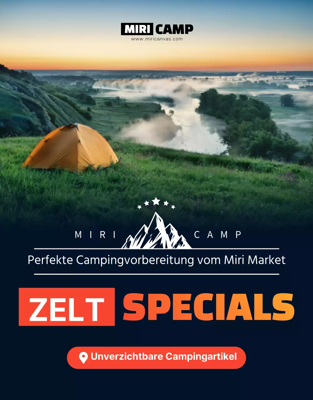 Verkauf von Campingausrüstung