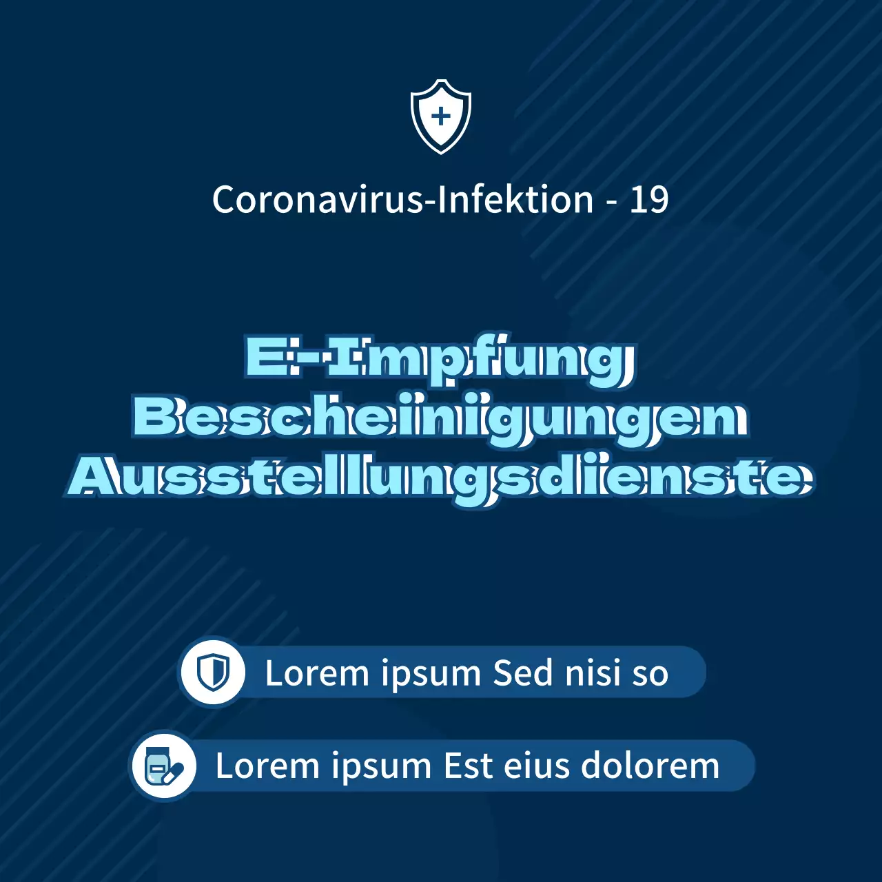 Leitfaden für einfache elektronische Impfbescheinigungen in Marineblau und Hellblau