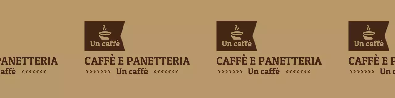 Modello di logo del caffè in stile semplice in marrone chiaro e marrone