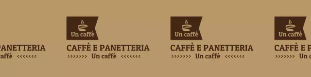 Modello di logo del caffè in stile semplice in marrone chiaro e marrone