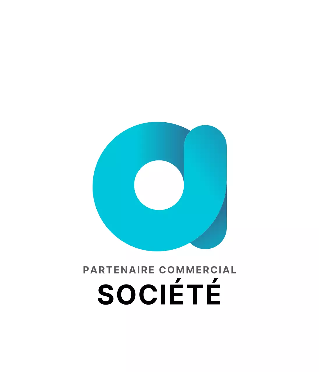 Logo d'entreprise blanc et bleu