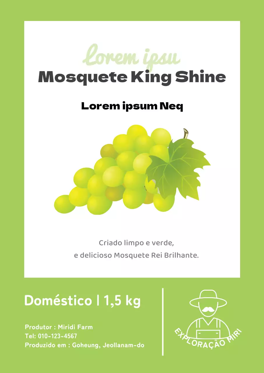 Cartaz de design de rótulo de moscatel Simple Shine em verde lima