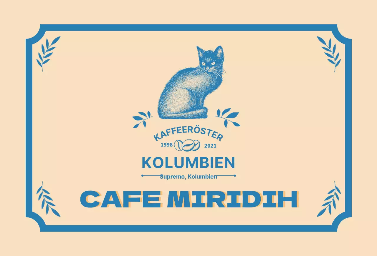 Ein Führer zu Kaffeemarken und -bohnen mit beige-blauem typografischem Design2