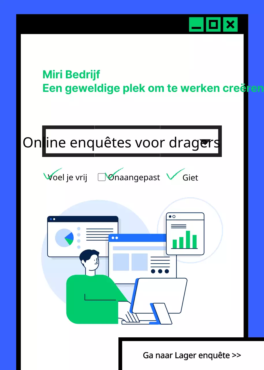 Blue Tone Internet Window Concept Een Goed Werkgeverschap Creëren Online Enquête