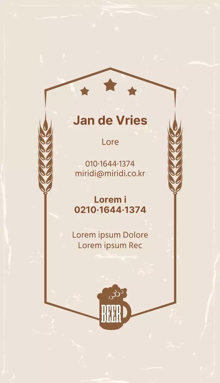 Beige ivoor illustratie logo bar visitekaartje