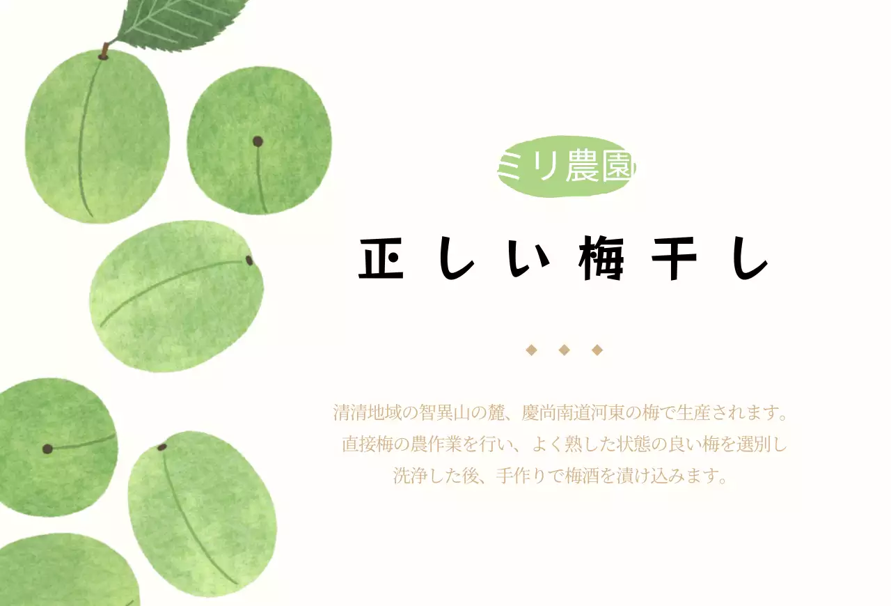 イラスト梅の葉書