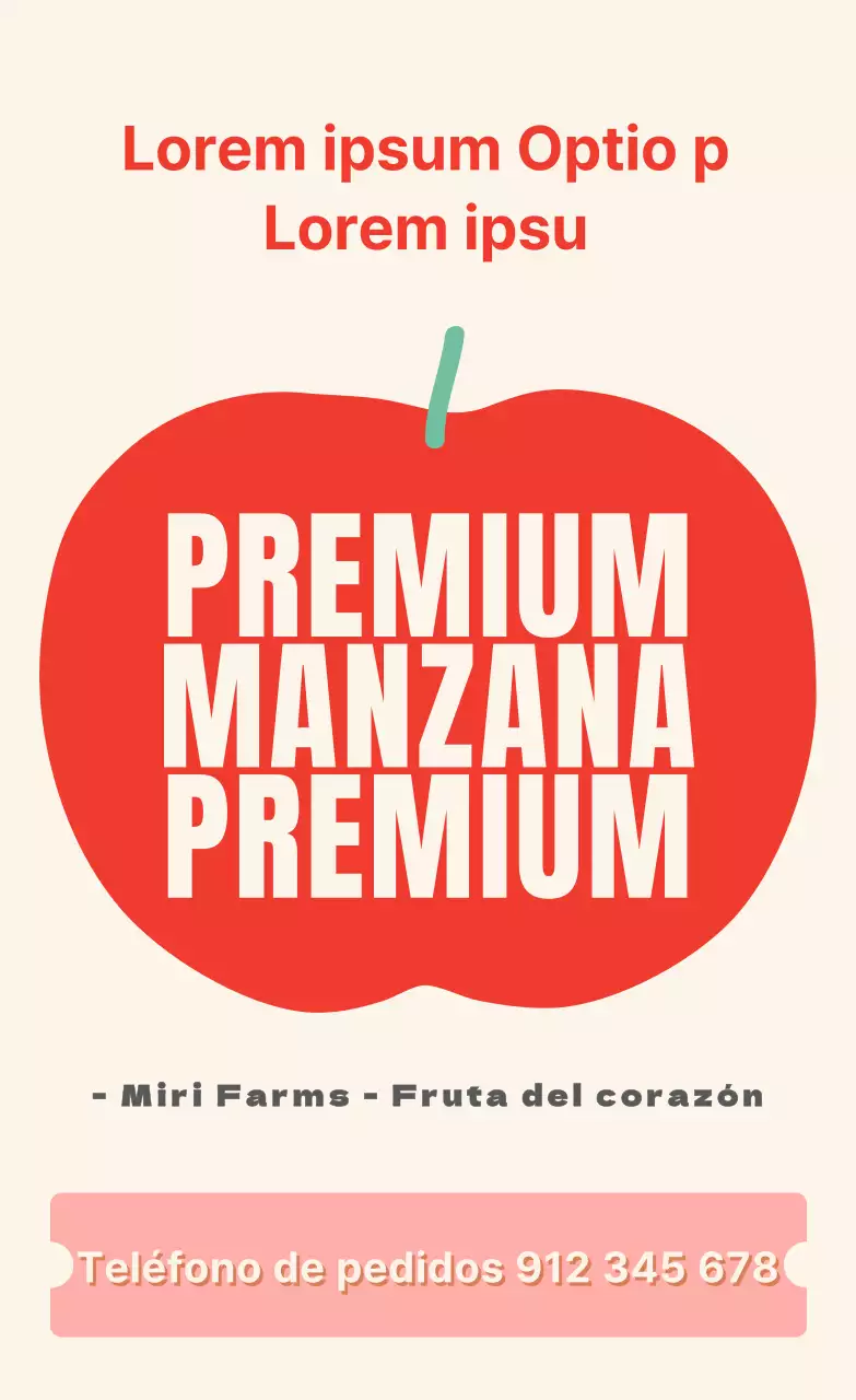 Texto ilustrado Adhesivo vertical Manzana