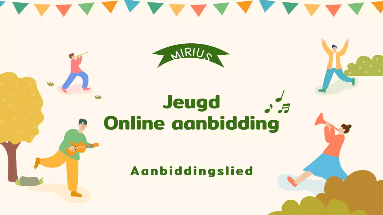 Online lofzang op groen en beige